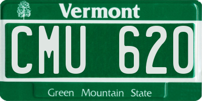VT license plate CMU620