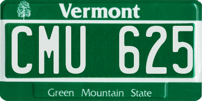 VT license plate CMU625