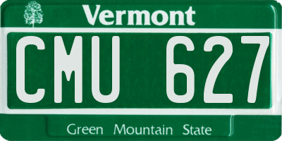 VT license plate CMU627
