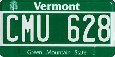 VT license plate CMU628