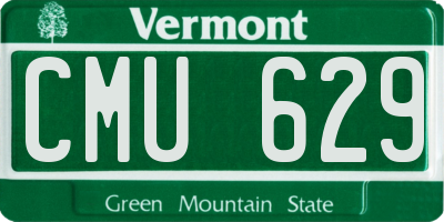 VT license plate CMU629