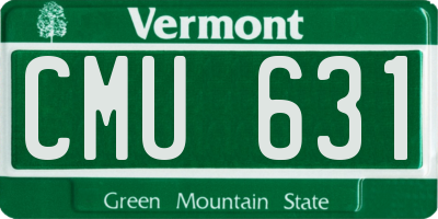 VT license plate CMU631