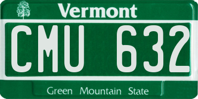 VT license plate CMU632
