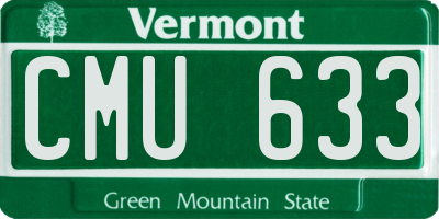 VT license plate CMU633