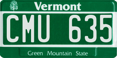 VT license plate CMU635