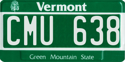 VT license plate CMU638