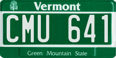 VT license plate CMU641