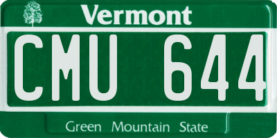 VT license plate CMU644