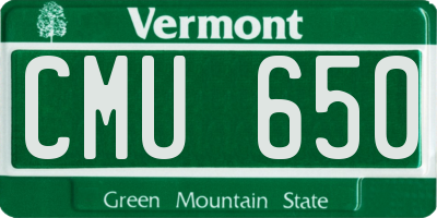 VT license plate CMU650