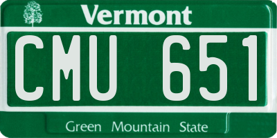 VT license plate CMU651