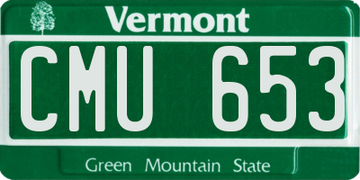 VT license plate CMU653