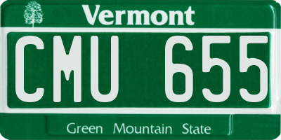 VT license plate CMU655