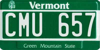 VT license plate CMU657