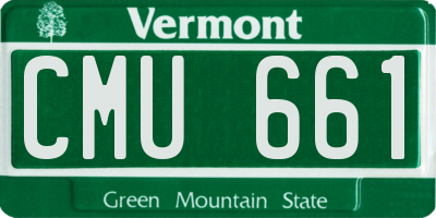 VT license plate CMU661