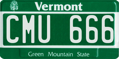 VT license plate CMU666