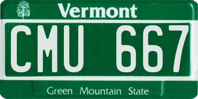 VT license plate CMU667