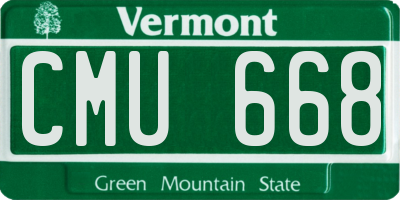 VT license plate CMU668
