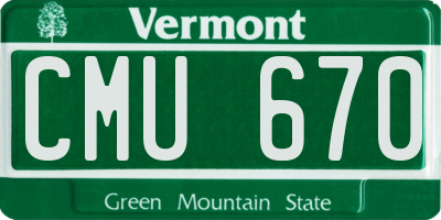 VT license plate CMU670