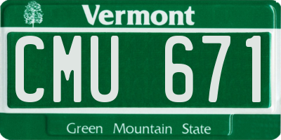 VT license plate CMU671