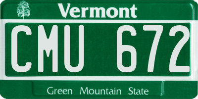 VT license plate CMU672