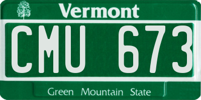 VT license plate CMU673