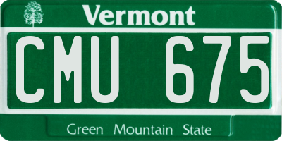 VT license plate CMU675