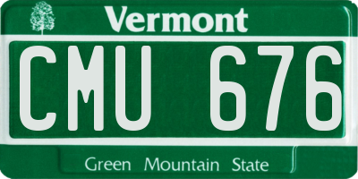 VT license plate CMU676