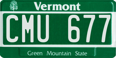 VT license plate CMU677
