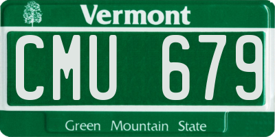 VT license plate CMU679
