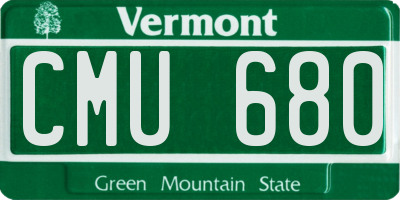 VT license plate CMU680
