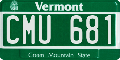VT license plate CMU681
