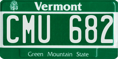 VT license plate CMU682