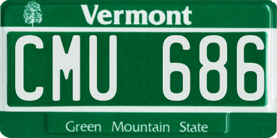 VT license plate CMU686