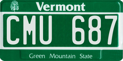 VT license plate CMU687