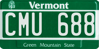 VT license plate CMU688