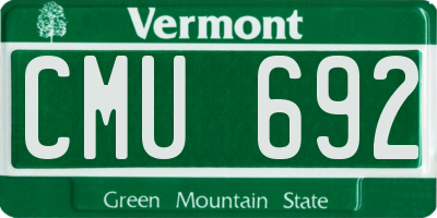 VT license plate CMU692