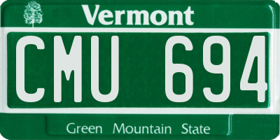 VT license plate CMU694