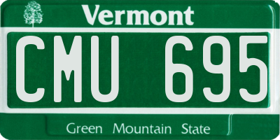 VT license plate CMU695