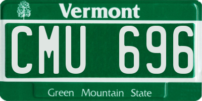 VT license plate CMU696