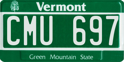 VT license plate CMU697
