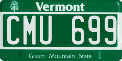 VT license plate CMU699