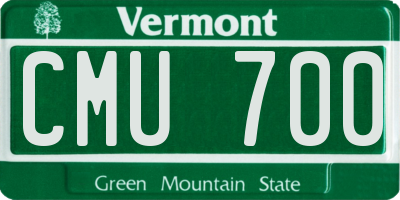 VT license plate CMU700