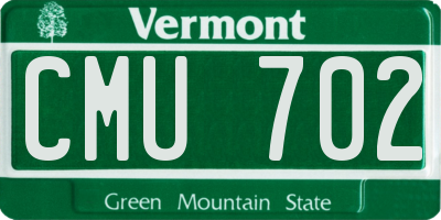 VT license plate CMU702