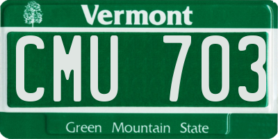 VT license plate CMU703