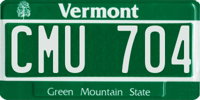 VT license plate CMU704