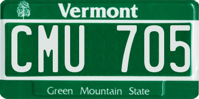 VT license plate CMU705