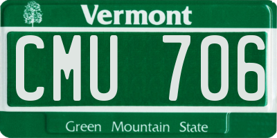 VT license plate CMU706