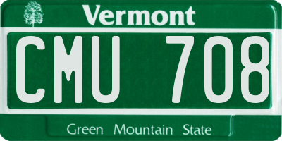 VT license plate CMU708