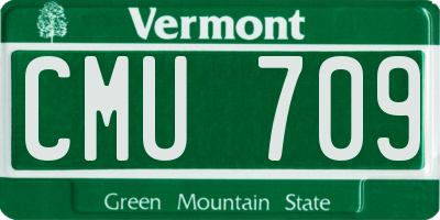 VT license plate CMU709
