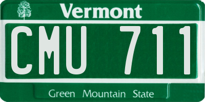 VT license plate CMU711
